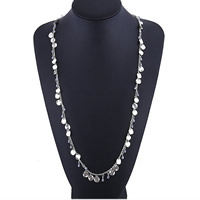 Kristall Pullover Kette Halskette, Zinklegierung, mit Kristall, Platinfarbe platiniert, für Frau, frei von Blei & Kadmium, 780mm, Länge:ca. 30.5 ZollInch, verkauft von Strang