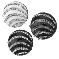 Zinc Alloy Shank Button, plated, enamel & with rhinestone Approx 2.5mm 