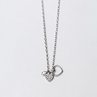 純銀製の宝石類のネックレス, 92.5％純度シルバー, ハート形, 楕円形の鎖 & 女性用 & ライン石のある 長さ:約 17 インチ, 売り手 ストランド