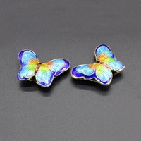 Cloisonne Hollow Beads, Butterfly, handmade Approx 1.5mm 