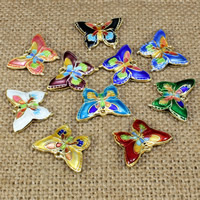 Cloisonne Pendants, Butterfly, handmade, hollow Approx 1.5mm 