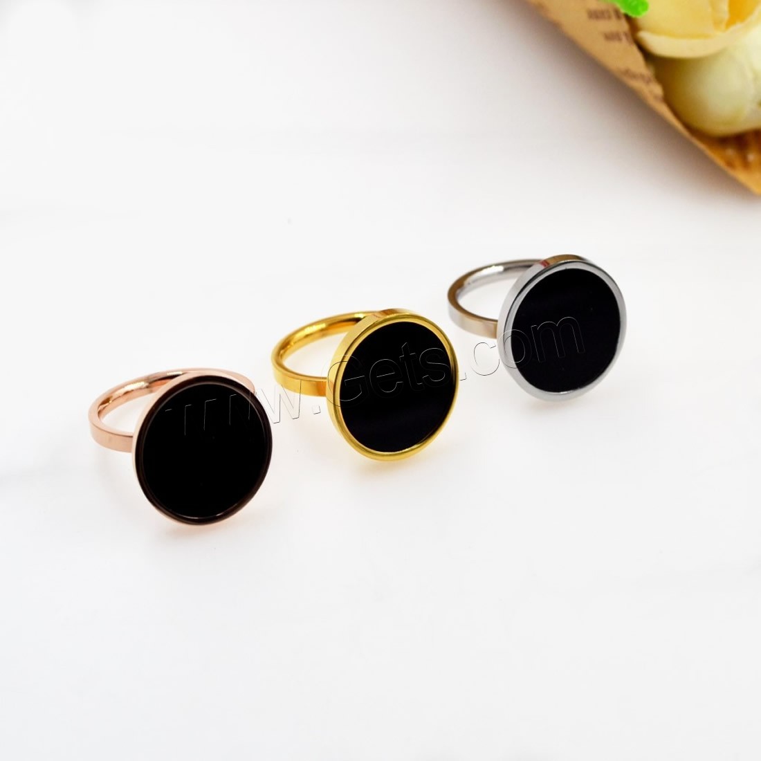 Resin Finger Ring, Stainless Steel, with Resin, plated, Unisex & different size for choice, more colors for choice, Sold By PC