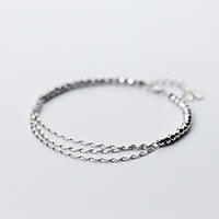 Sterling Silver Bracelets, 925 Sterling Silver, with 1lnch extender chain, Bowknot, twist oval chain & for woman, 3mm Approx 7 Inch 