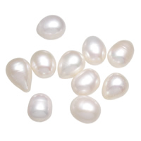 Perlas Arroz Freshwater, Perlas cultivadas de agua dulce, natural, sin agujero, Blanco, 9-9.5mm, aproximado 10PCs/Bolsa, Vendido por Bolsa