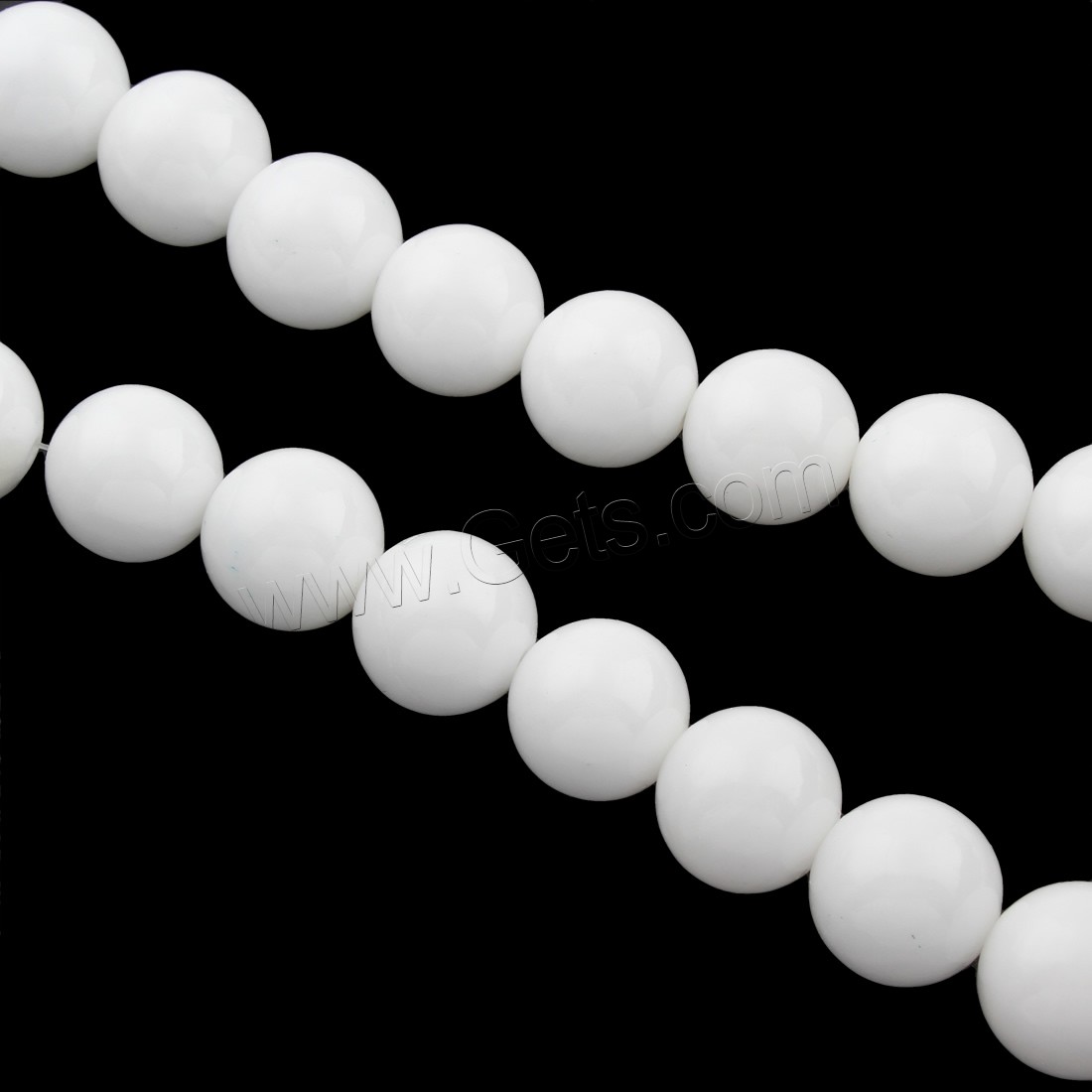 Perles en porcelaine blanche, verre, Rond, fait à la main, normes différentes pour le choix, blanc, Longueur:Environ 15 pouce, Vendu par brin
