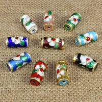 Perles cloisonnés d'argent plaqué, cloisonne, pilier, fait à la main, plus de couleurs à choisir Environ 1.5mm Vendu par sac