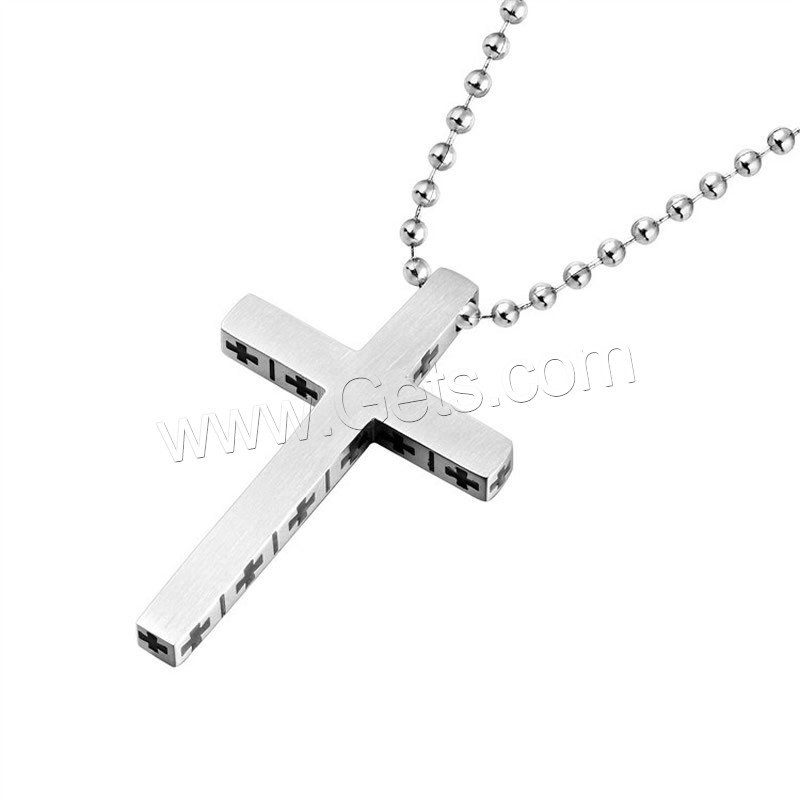 Stainless Steel Cross Pendants, different size for choice & enamel, original color, Hole:Approx 3mm, Sold By PC