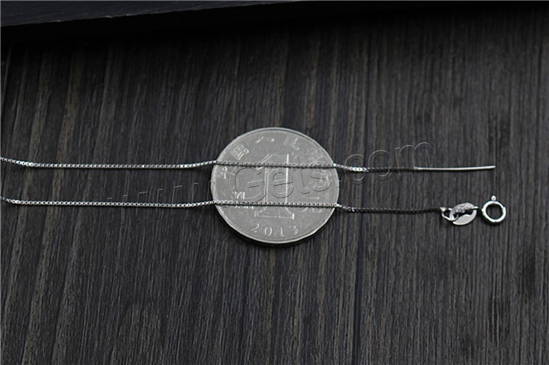 92.5％純度シルバー ネックレスの部品, メッキ, 選択のための別の長さ & ボックス チェーン, 無色, 0.6mm, 売り手 ストランド