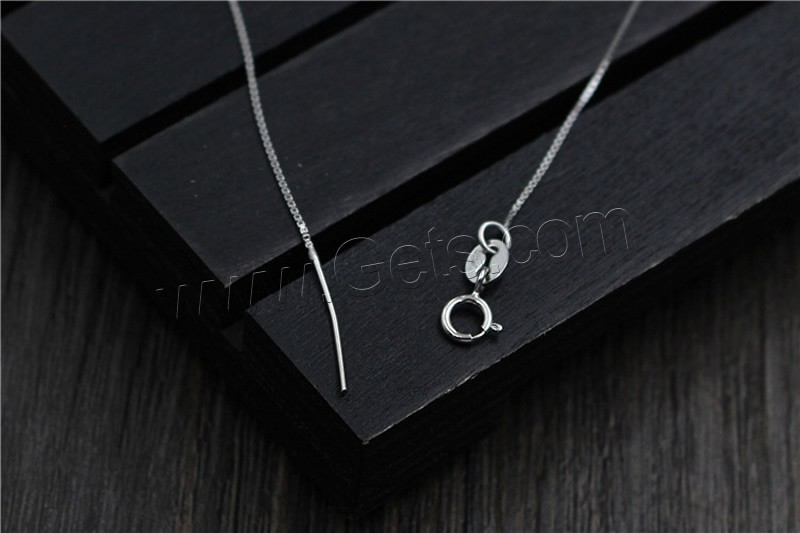 925 Sterling Silver Necklace Findings, plated, different length for choice & box chain, more colors for choice, 0.6mm, Sold By Strand