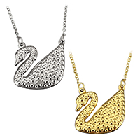 Stainless Steel Jewelry Necklace, Swan, plated, oval chain & for woman 2mm Approx 19 Inch 