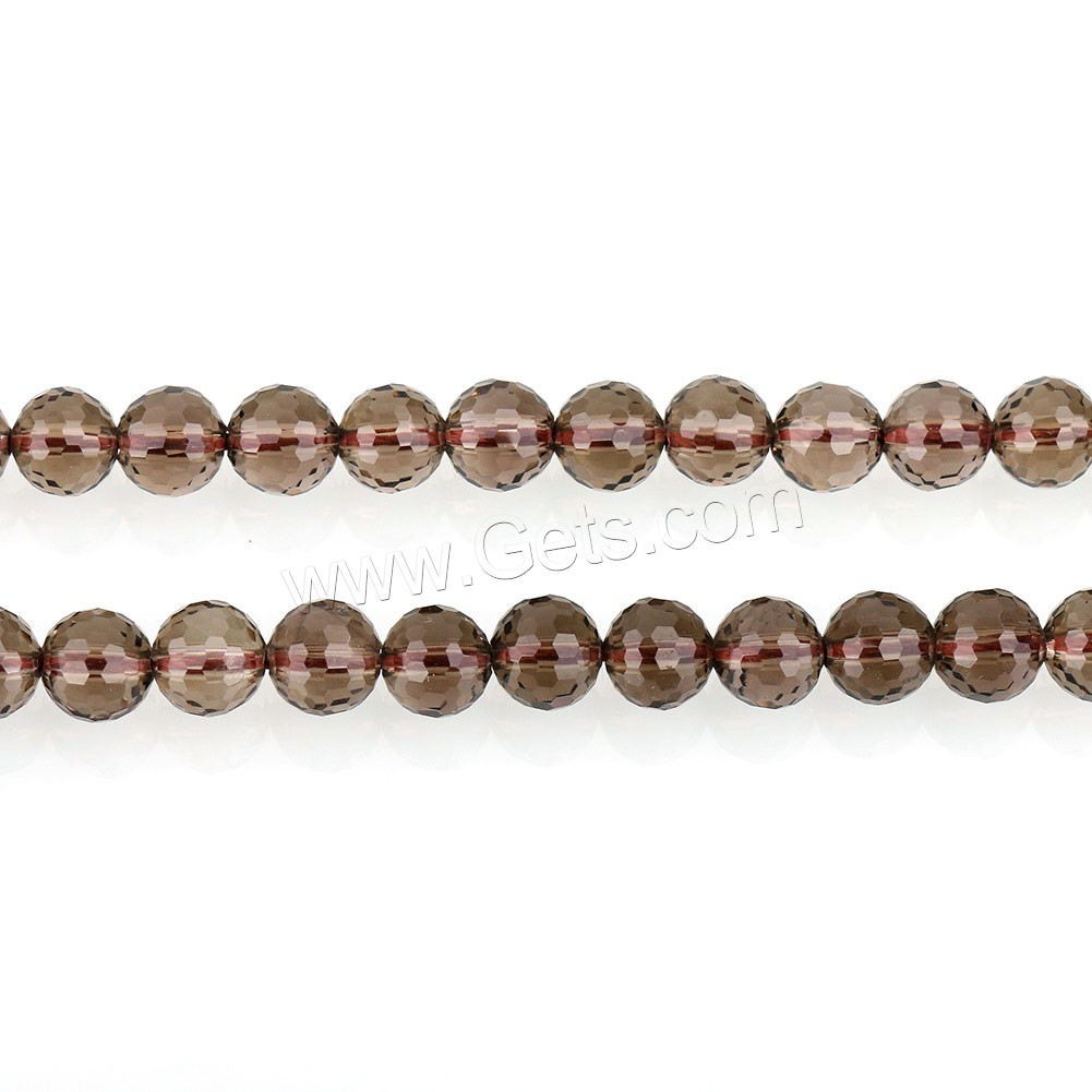 Natürliche Rauchquarz Perlen, rund, verschiedene Größen vorhanden & facettierte, Bohrung:ca. 1mm, Länge:ca. 16 ZollInch, verkauft von Strang