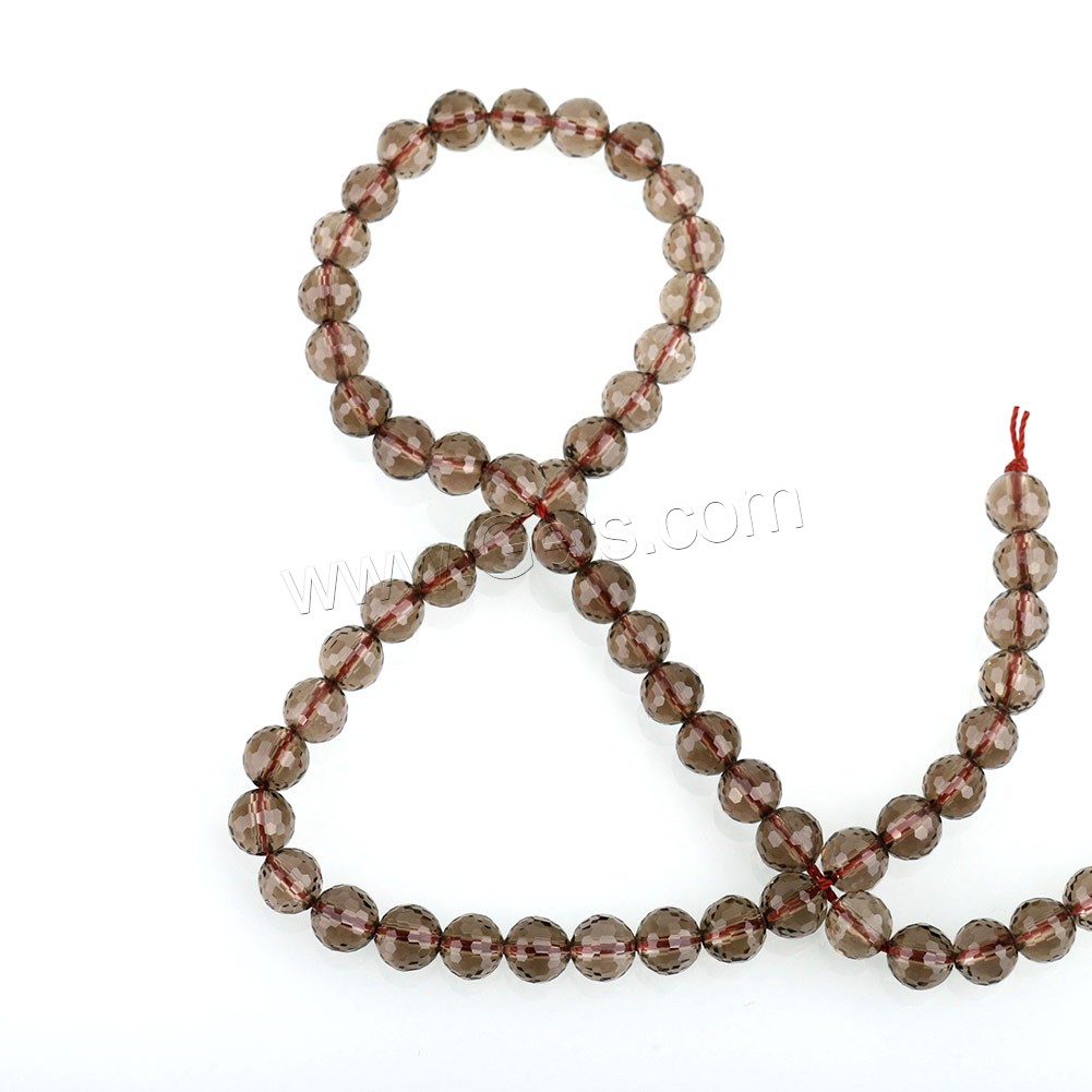 Natural Smoky Quartz Beads, Round, different size for choice & faceted, Hole:Approx 1mm, Length:Approx 16 Inch, Sold By Strand