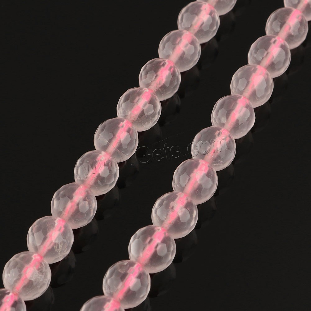Madagascar Rose Quartz Beads, Round, natural & different size for choice & faceted, Hole:Approx 0.7mm, Length:Approx 15 Inch, Sold By Strand