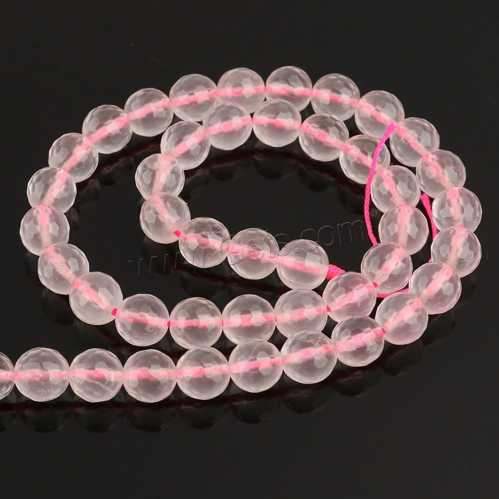Madagascar Rose Quartz Beads, Round, natural & different size for choice & faceted, Hole:Approx 0.7mm, Length:Approx 15 Inch, Sold By Strand