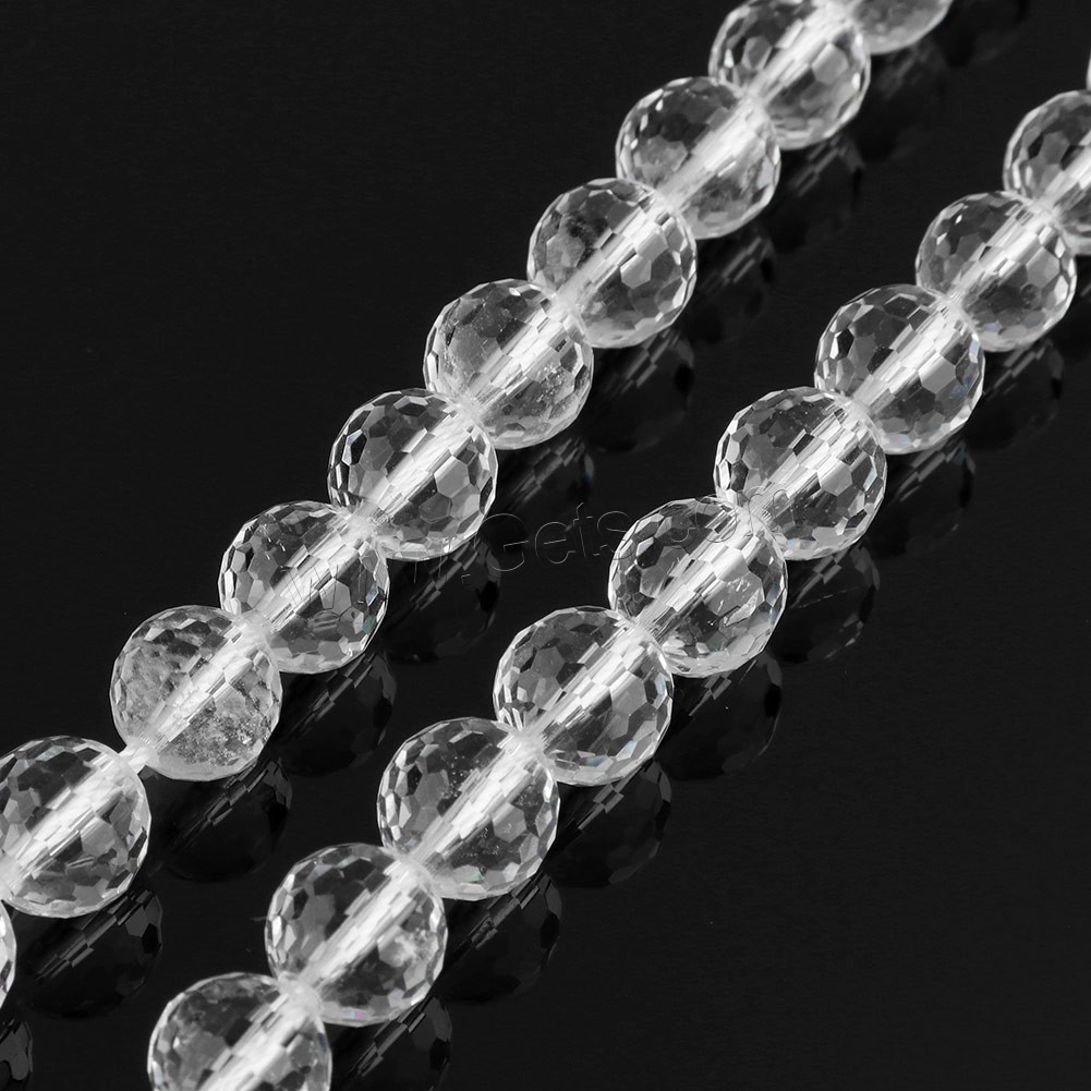 Natural Clear Quartz Beads, Round, different size for choice & faceted, Hole:Approx 1mm, Length:Approx 15 Inch, Sold By Strand
