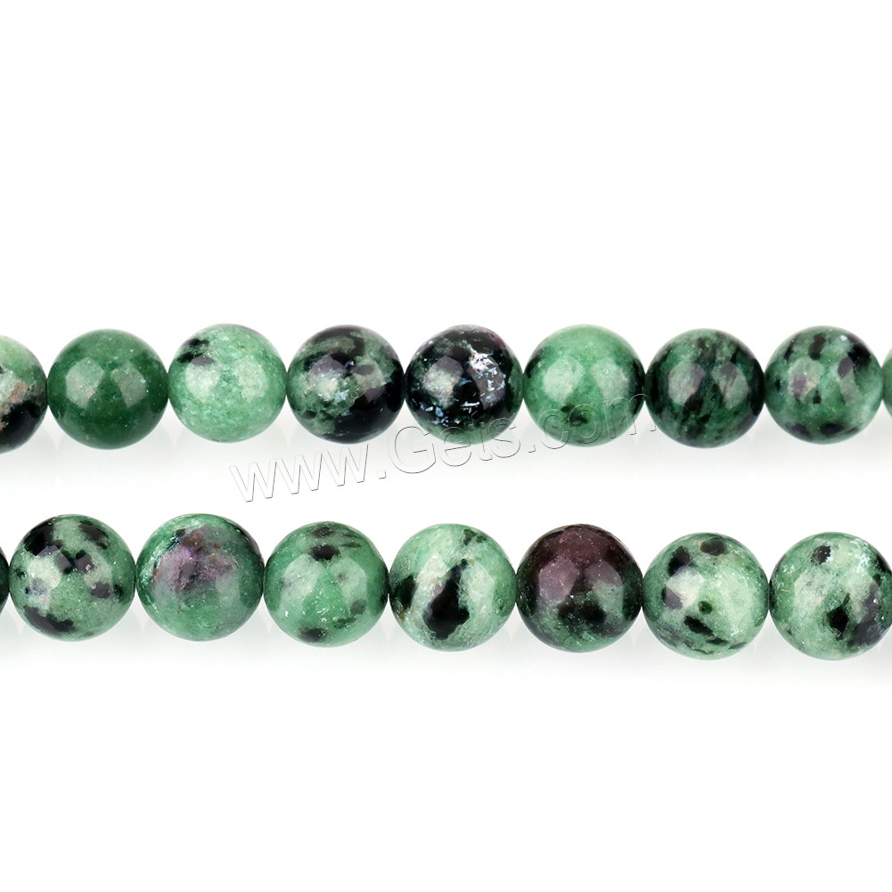Perles en rouge vert, Rubis en Zoïsite, Rond, naturel & normes différentes pour le choix, Trou:Environ 1.3mm, Longueur:Environ 15.5 pouce, Vendu par brin