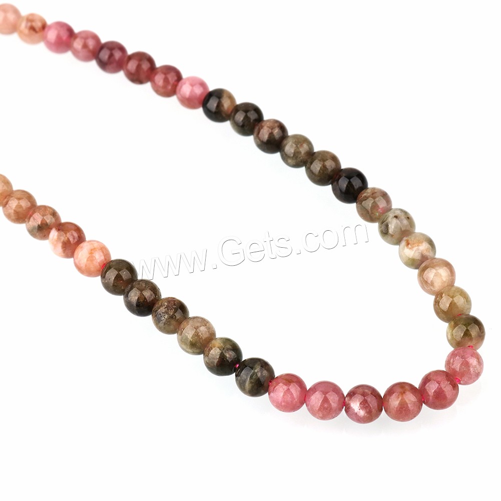 Perles de Tourmaline naturels, Rond, normes différentes pour le choix, Trou:Environ 0.5mm, Longueur:Environ 15.5 pouce, Vendu par brin