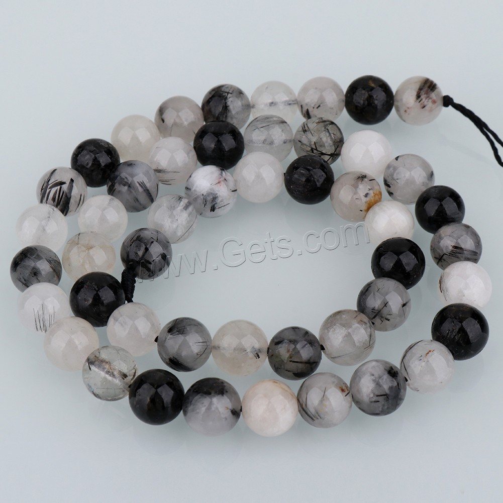 Black Rutilated Quartz Beads, Donut, natural & different size for choice, Hole:Approx 1mm, Length:Approx 15 Inch, Sold By Strand