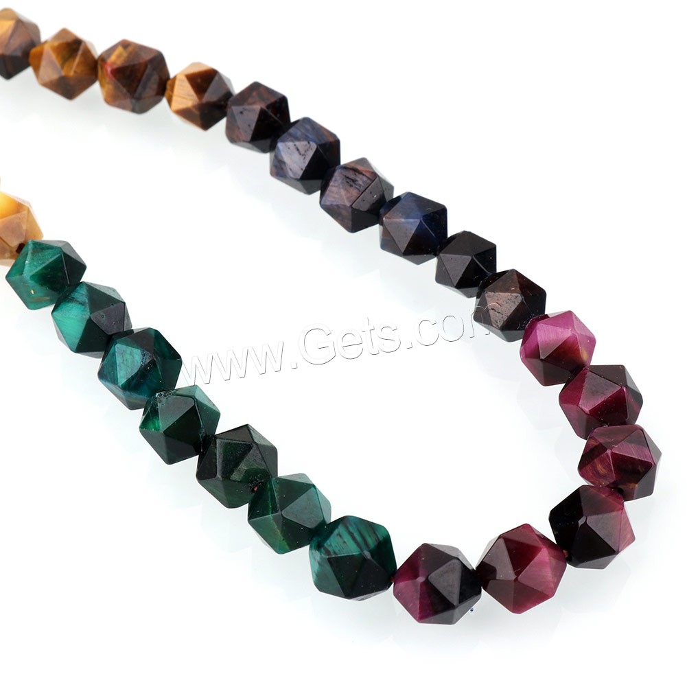 Tiger Eye Beads, natural & different size for choice & faceted, more colors for choice, Hole:Approx 1.5mm, Length:Approx 15 Inch, Sold By Strand