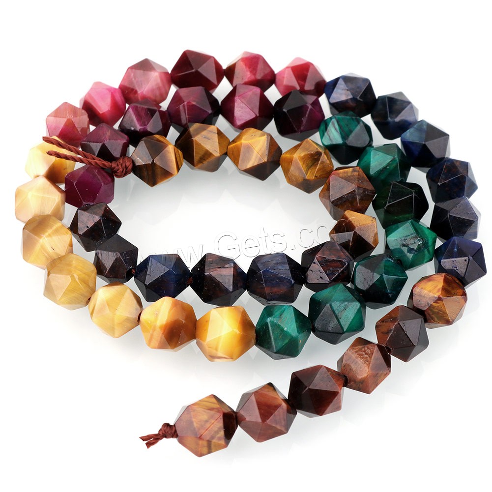 Tiger Eye Beads, natural & different size for choice & faceted, more colors for choice, Hole:Approx 1.5mm, Length:Approx 15 Inch, Sold By Strand