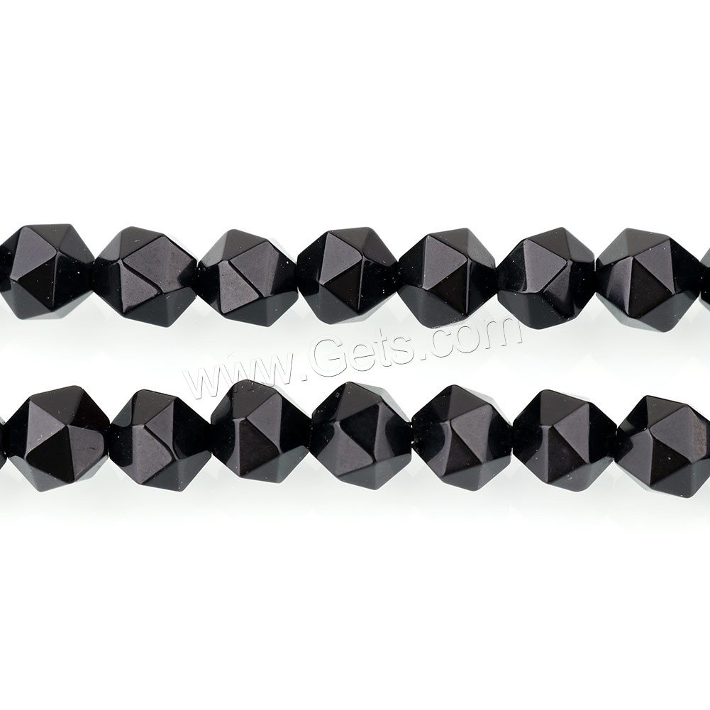 Natural Black Agate Beads, different size for choice & faceted, Hole:Approx 1.3mm, Length:Approx 15 Inch, Sold By Strand
