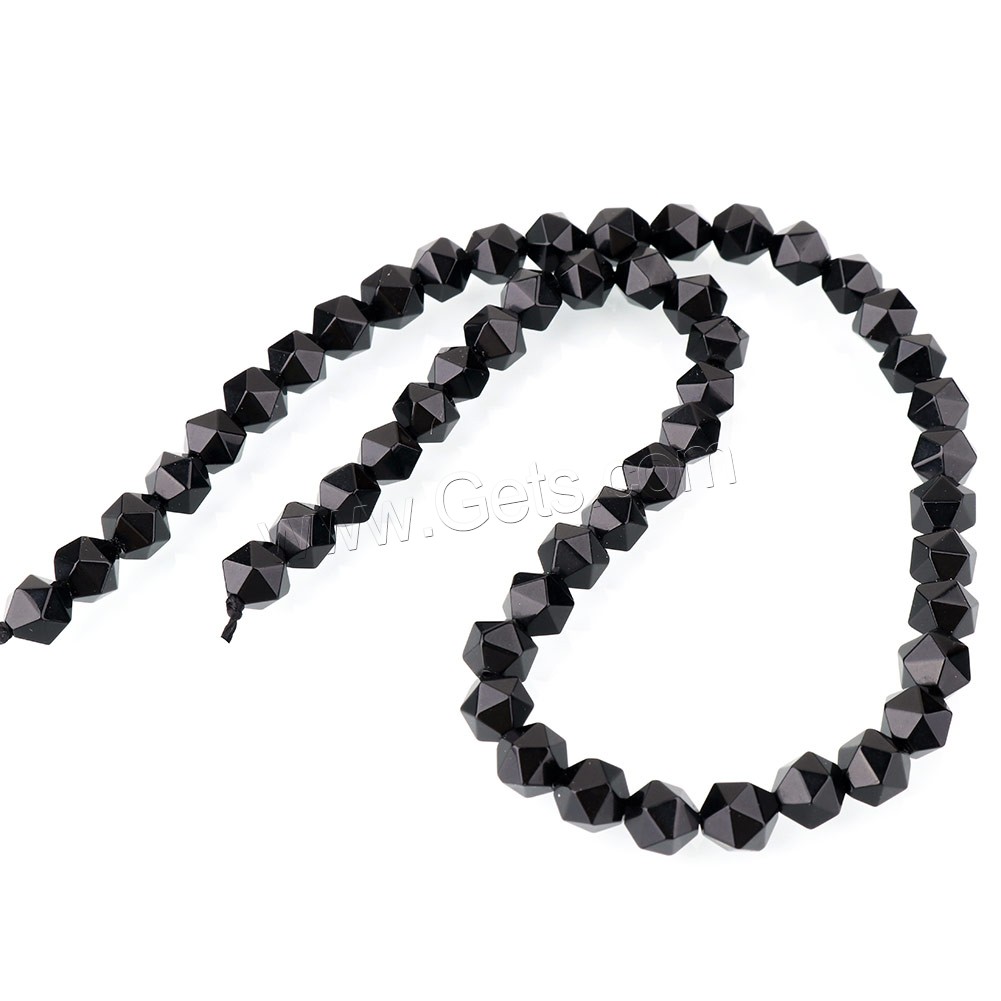 Natural Black Agate Beads, different size for choice & faceted, Hole:Approx 1.3mm, Length:Approx 15 Inch, Sold By Strand
