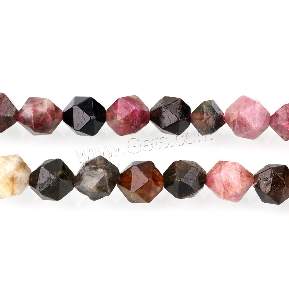 Natural Tourmaline Beads, different size for choice & faceted, Hole:Approx 1mm, Length:Approx 15 Inch, Sold By Strand