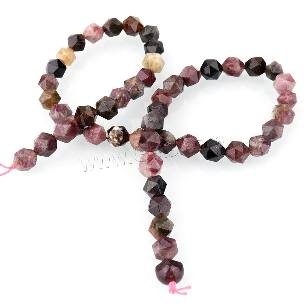 Natural Tourmaline Beads, different size for choice & faceted, Hole:Approx 1mm, Length:Approx 15 Inch, Sold By Strand