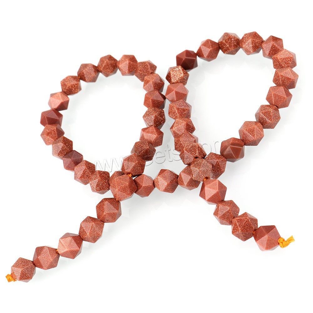 Goldstone Beads, natural & different size for choice & faceted, Hole:Approx 1.2mm, Length:Approx 15 Inch, Sold By Strand