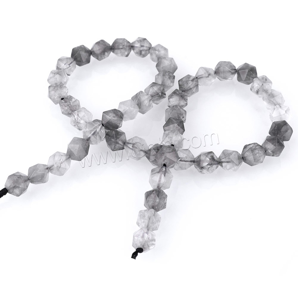 Cloud-Quarz Perle, natürliche & verschiedene Größen vorhanden & facettierte, Bohrung:ca. 1mm, Länge:ca. 15 ZollInch, verkauft von Strang