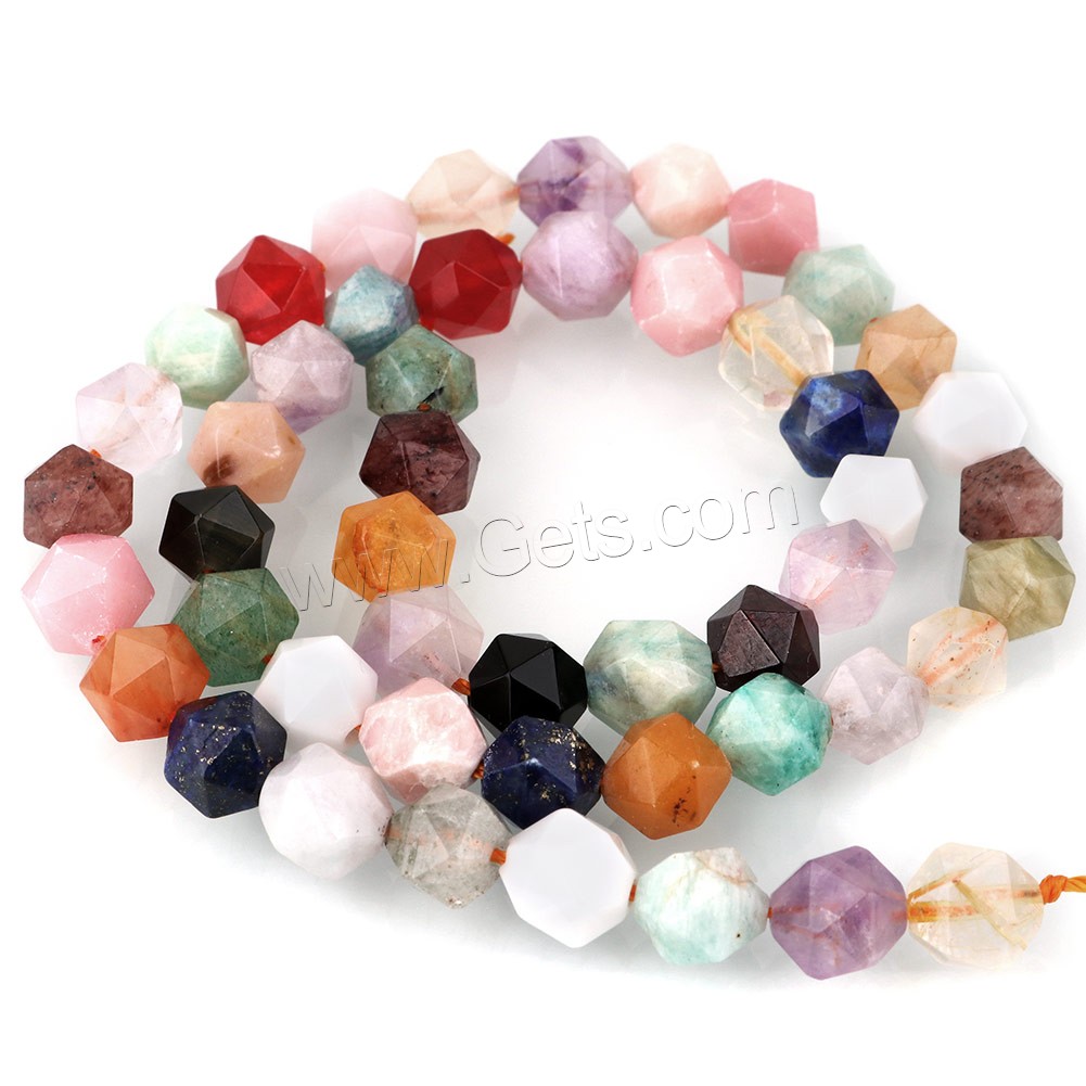 Mixed Gemstone Beads, natural & different size for choice & faceted, Hole:Approx 1mm, Length:Approx 14.5 Inch, Sold By Strand