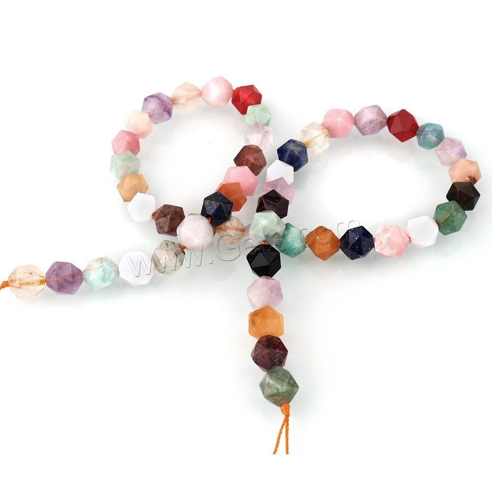 Mixed Gemstone Beads, natural & different size for choice & faceted, Hole:Approx 1mm, Length:Approx 14.5 Inch, Sold By Strand
