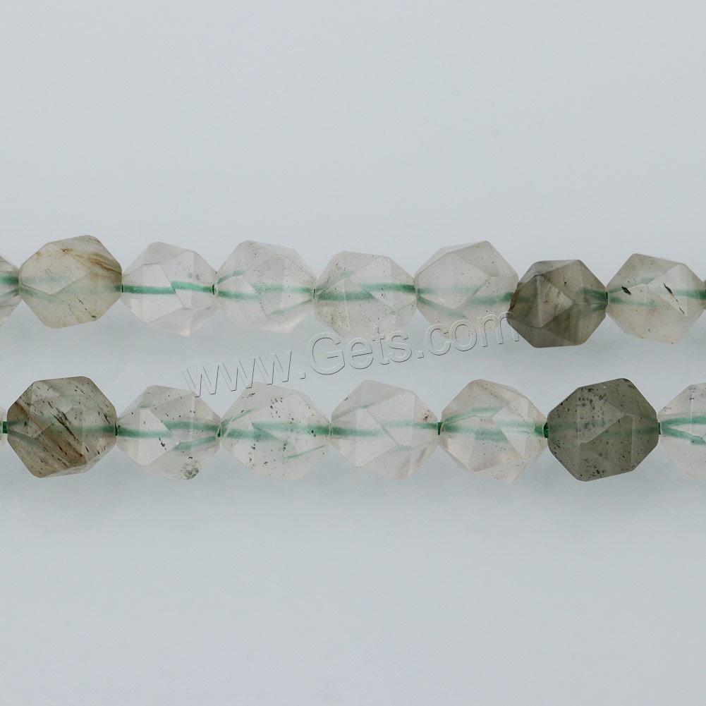 Green Phantom Quartz Beads, natural & different size for choice & faceted, Hole:Approx 1.3mm, Length:Approx 15 Inch, Sold By Strand