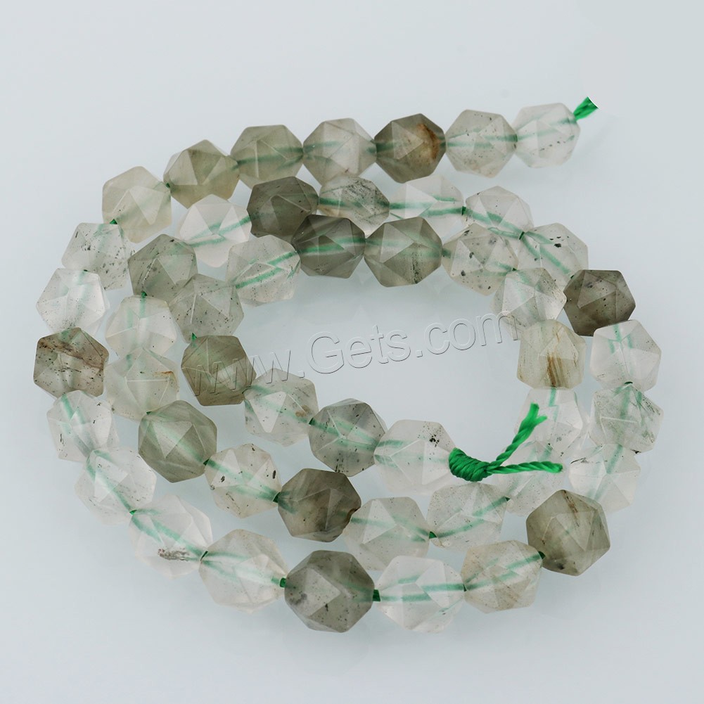 Зеленый фантомный кварц Бусины, природный & разный размер для выбора & граненый, отверстие:Приблизительно 1.3mm, длина:Приблизительно 15 дюймовый, продается Strand