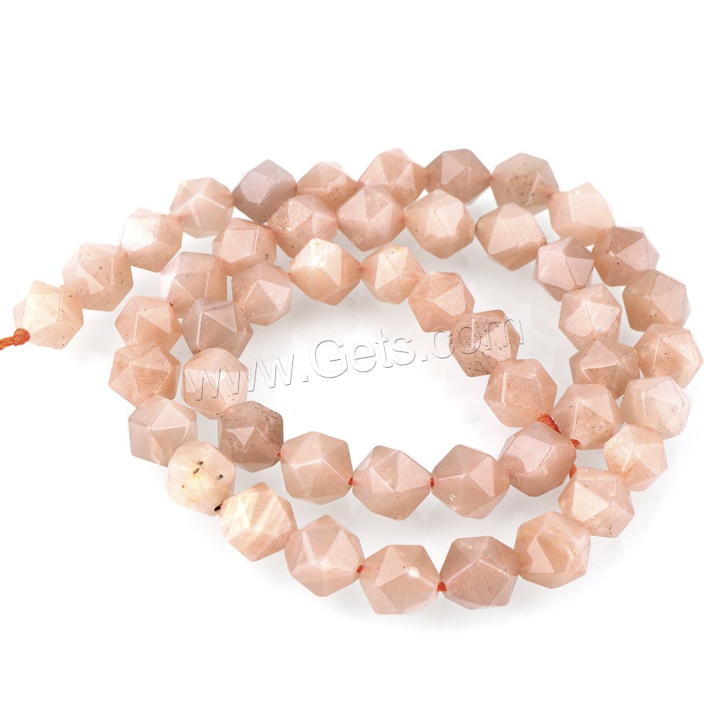 Natural Moonstone Beads, different size for choice & faceted, Hole:Approx 1.2mm, Length:Approx 15 Inch, Sold By Strand