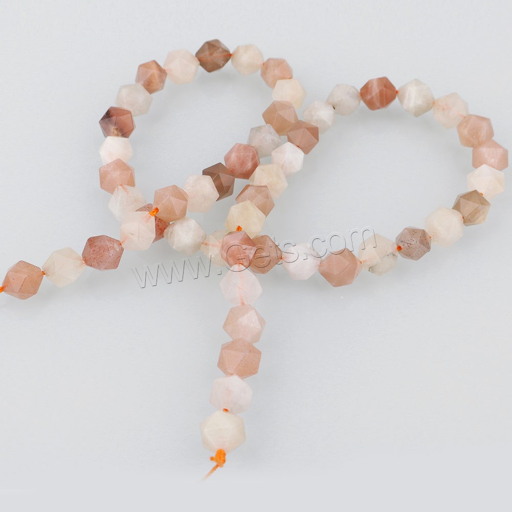 Mondstein Perlen, verschiedene Größen vorhanden & facettierte, Bohrung:ca. 1mm, Länge:ca. 15 ZollInch, verkauft von Strang
