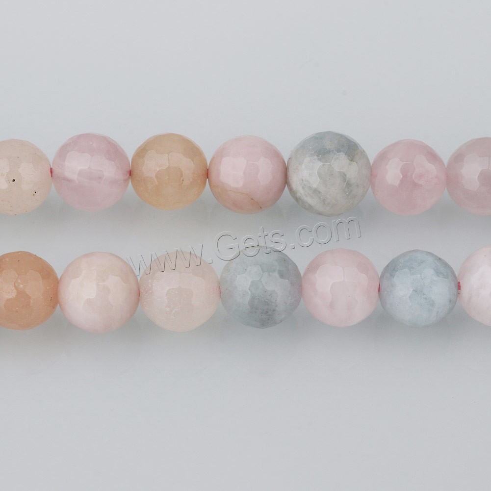 Morganite Beads, Round, natural & different size for choice & faceted, Hole:Approx 1mm, Length:Approx 15 Inch, Sold By Strand