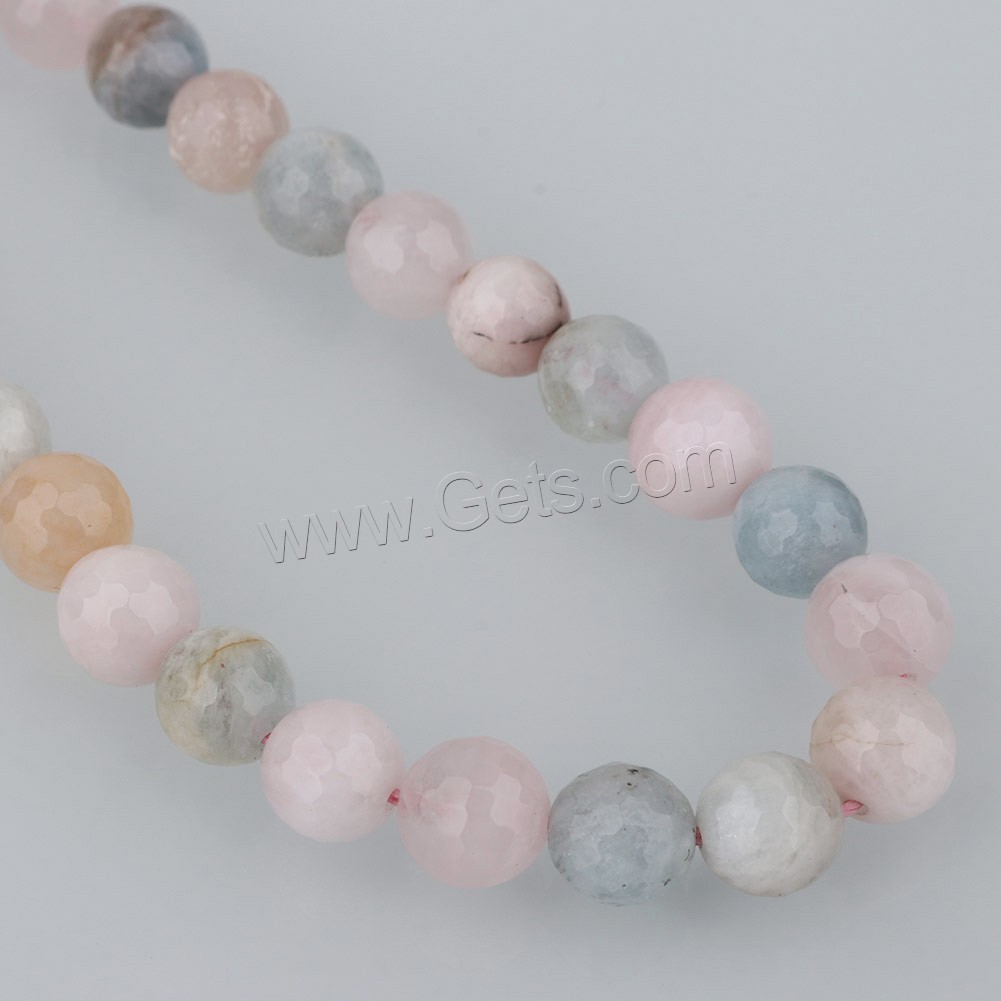 Morganite Beads, Round, natural & different size for choice & faceted, Hole:Approx 1mm, Length:Approx 15 Inch, Sold By Strand