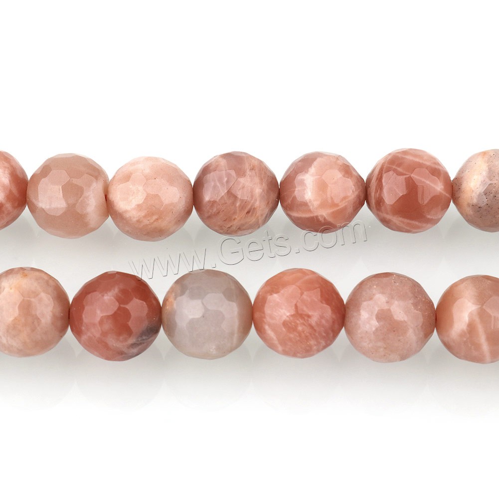 Sunstone Bead, Round, different size for choice & faceted, Hole:Approx 1mm, Length:Approx 15 Inch, Sold By Strand
