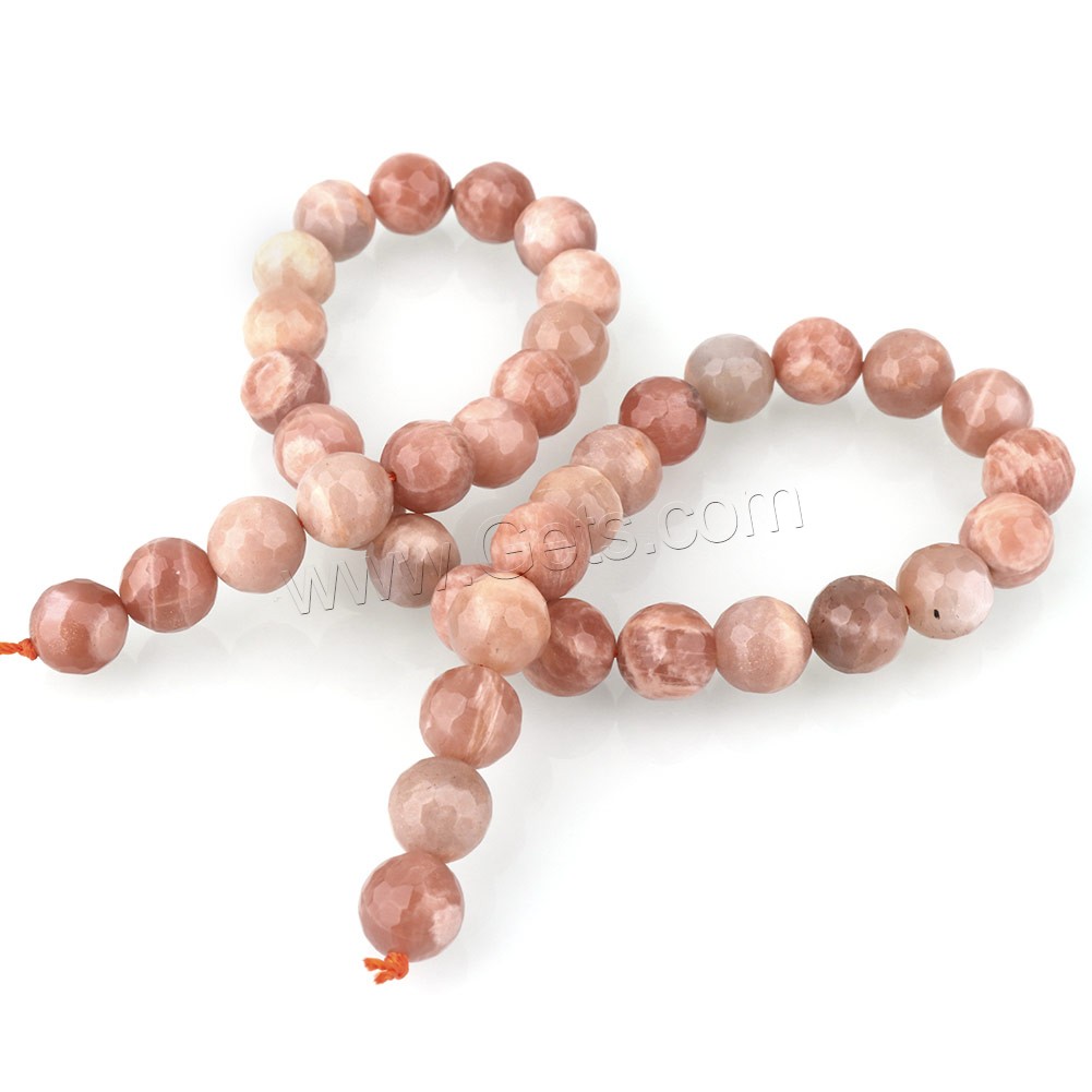Sunstone Bead, Round, different size for choice & faceted, Hole:Approx 1mm, Length:Approx 15 Inch, Sold By Strand