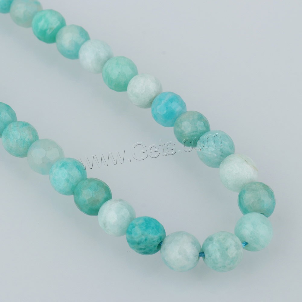 Amazonite Beads, ​Amazonite​, Round, natural & different size for choice & faceted, Hole:Approx 1mm, Length:Approx 15 Inch, Sold By Strand