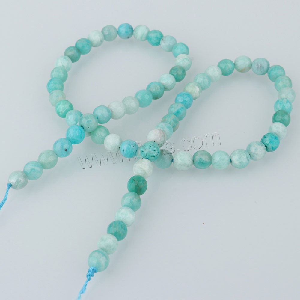 Amazonite Beads, ​Amazonite​, Round, natural & different size for choice & faceted, Hole:Approx 1mm, Length:Approx 15 Inch, Sold By Strand