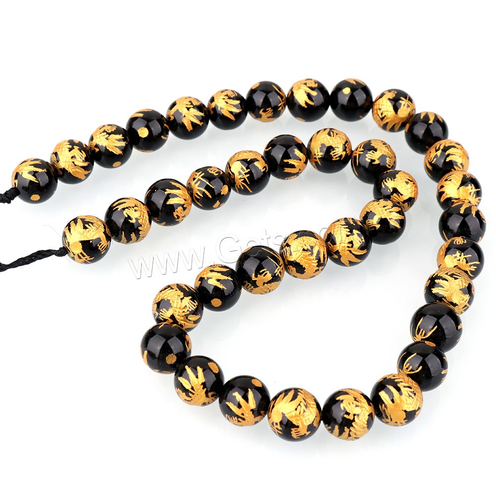 Mixed Gemstone Beads, Round, natural & different materials for choice & different size for choice & gold accent, Hole:Approx 1.3mm, Length:Approx 16 Inch, Sold By Strand