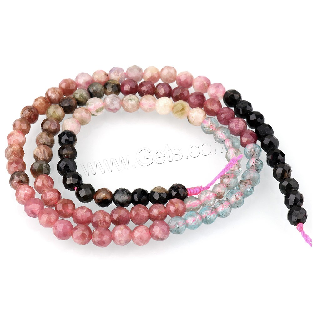 Mixed Gemstone Beads, natural & different materials for choice & faceted, 4mm, Hole:Approx 0.8mm, Length:Approx 16 Inch, Approx 102PCs/Strand, Sold By Strand