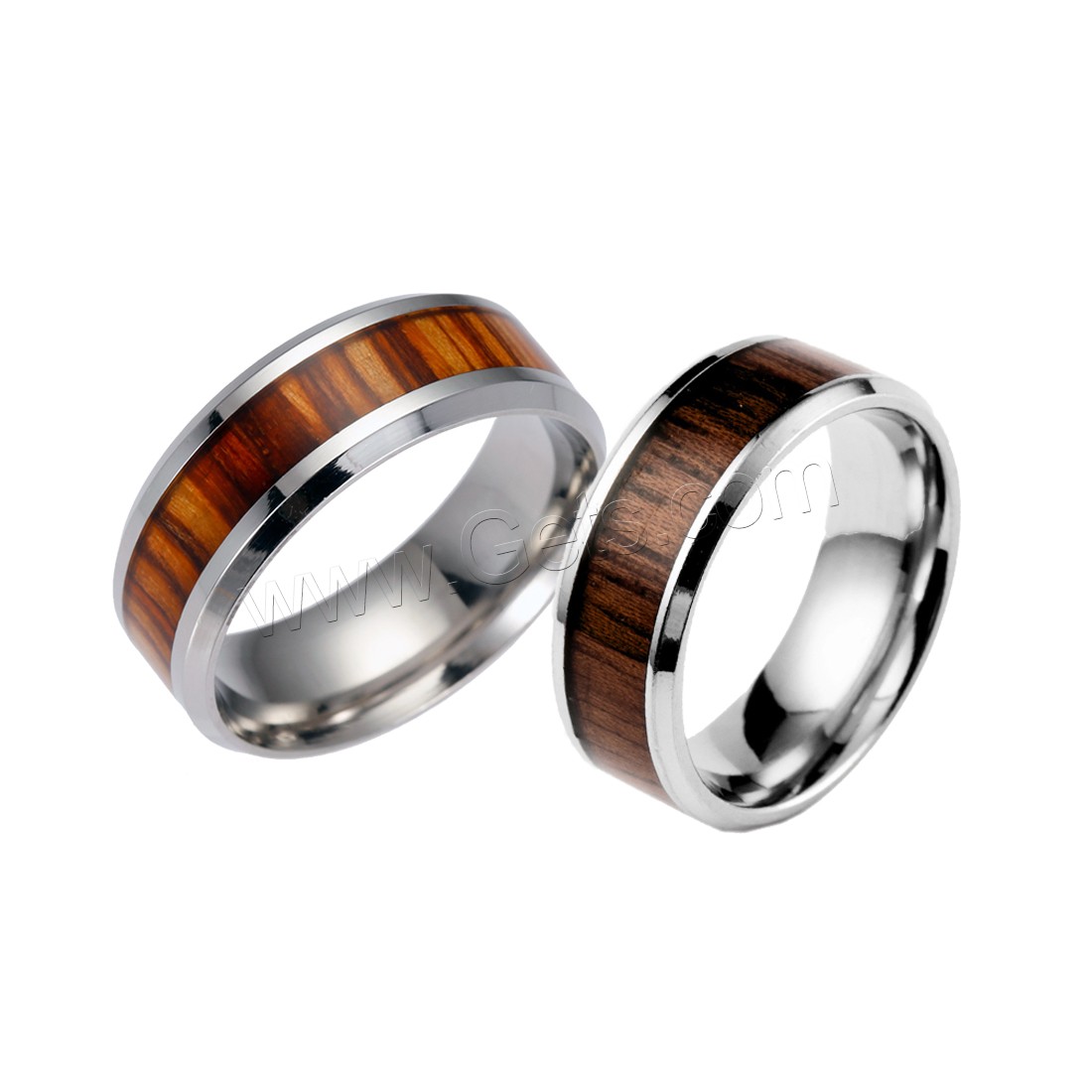 Stainless Steel Finger Ring, with Wood, different materials for choice & Unisex & different size for choice, Sold By PC