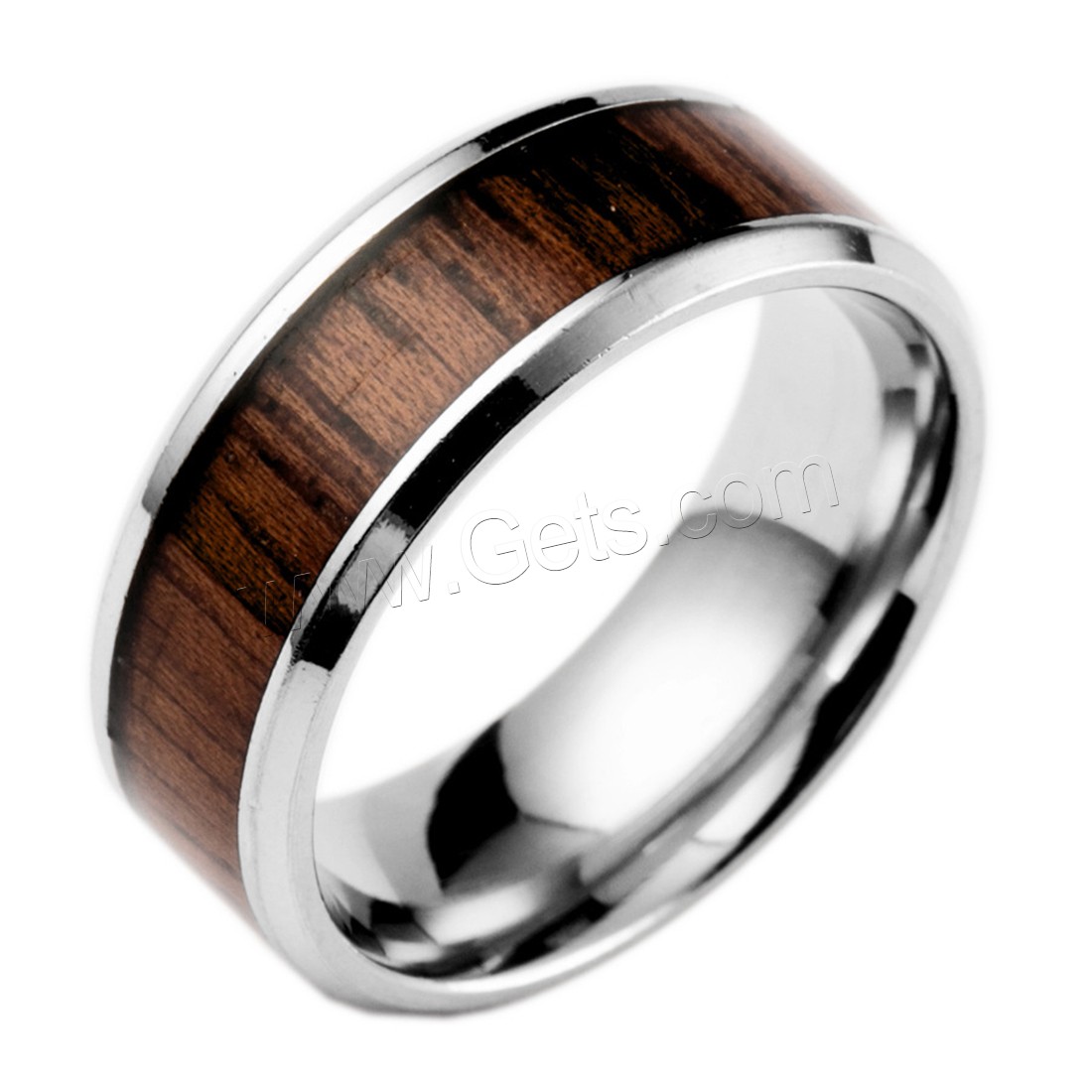 Edelstahl Fingerring, mit Holz, verschiedenen Materialien für die Wahl & unisex & verschiedene Größen vorhanden, verkauft von PC