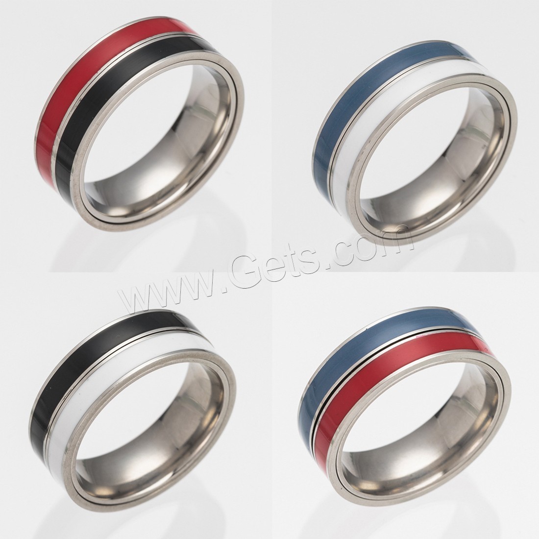 Stainless Steel Finger Ring, Unisex & different size for choice & enamel, more colors for choice, Sold By PC
