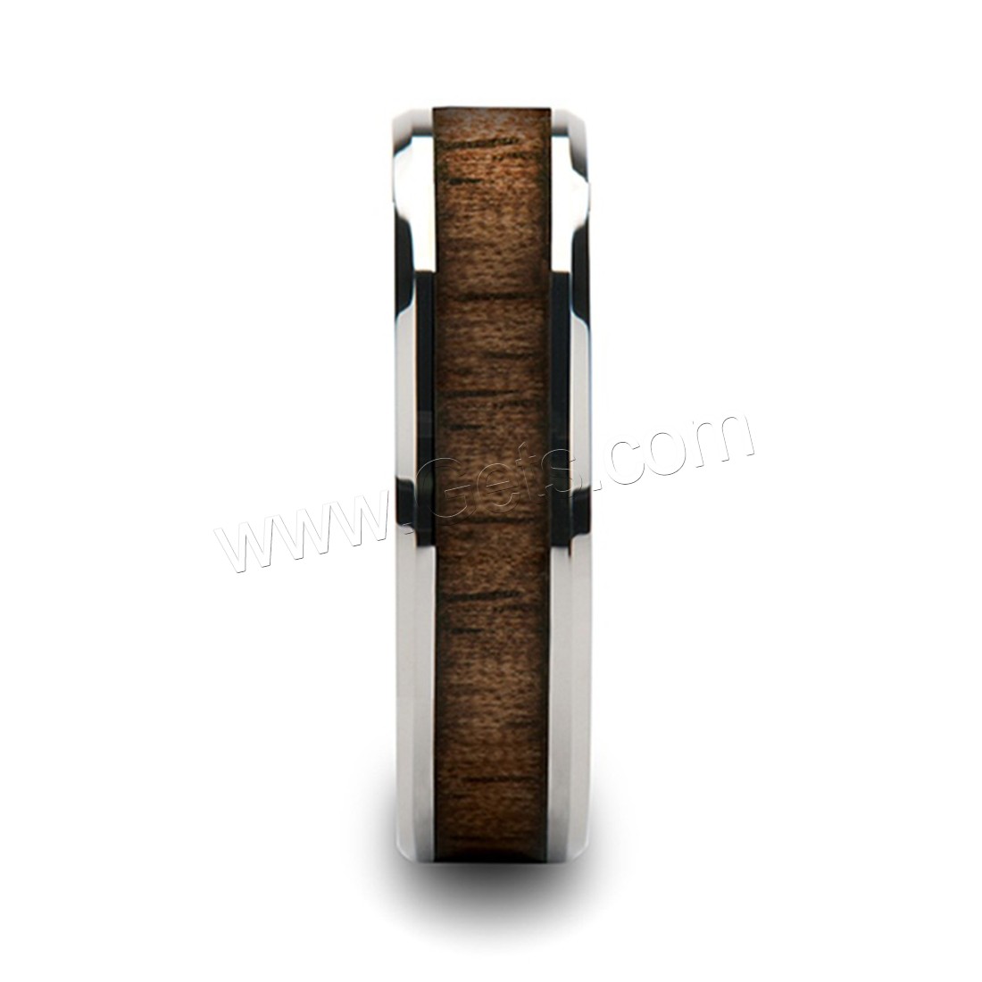 Stainless Steel Finger Ring, 316L Stainless Steel, with Wood, plated, Unisex & different size for choice, Sold By PC