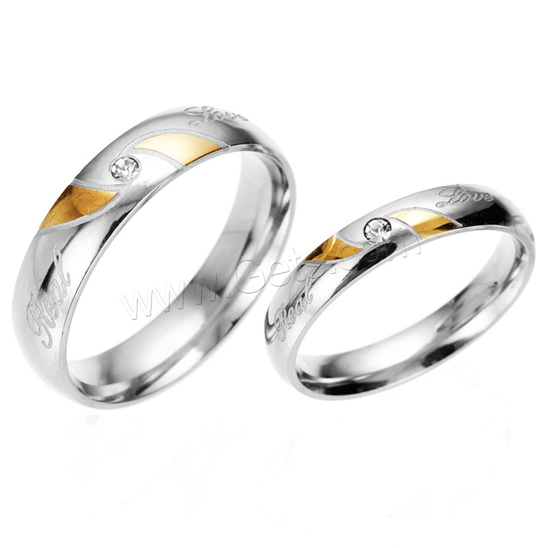 Stainless Steel Finger Ring, 316L Stainless Steel, plated, Unisex & different size for choice & different styles for choice & with rhinestone, Sold By PC