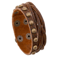Unisex Bracelet, Leather, with Zinc Alloy, adjustable & multi-strand Approx 10.5 Inch 